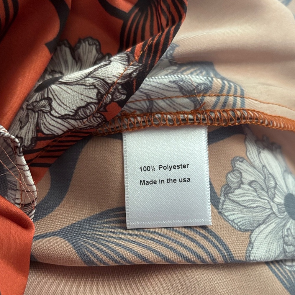 Cotton Chicks Ruffle Sleeve Dress in Rust Floral SZ MED - Picture 12 of 12